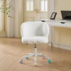 Silla de oficina Okak Velvet, silla de escritorio con base metálica dorada, silla giratoria con altura ajustable para oficina, hogar