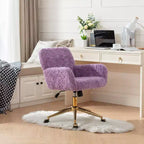 Silla de oficina Okak Velvet, silla de escritorio con base metálica dorada, silla giratoria con altura ajustable para oficina, hogar
