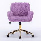 Silla de oficina Okak Velvet, silla de escritorio con base metálica dorada, silla giratoria con altura ajustable para oficina, hogar