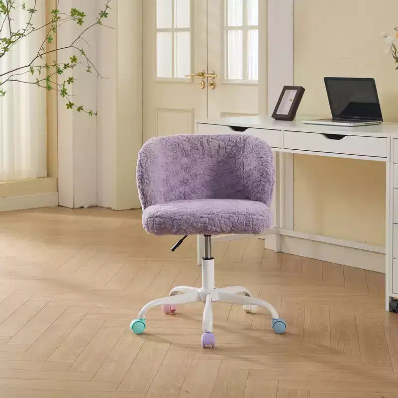 Silla de oficina Okak Velvet, silla de escritorio con base metálica dorada, silla giratoria con altura ajustable para oficina, hogar