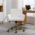 Okak Velvet Office Chair, Desk Chair with Golden Metal Base, Swivel Chair with Adjustable Height for Office, Home