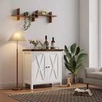 Mueble de almacenamiento de granja de 15,7 x 30 x 31,5, aparador con 2 puertas y estantes ajustables
