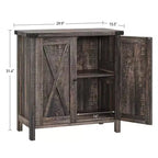 Mueble de almacenamiento de granja de 15,7 x 30 x 31,5, aparador con 2 puertas y estantes ajustables