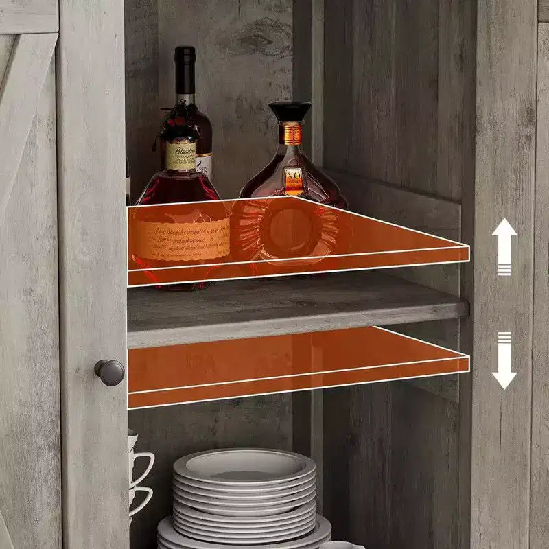 Mueble de almacenamiento de granja de 15,7 x 30 x 31,5, aparador con 2 puertas y estantes ajustables