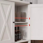 Mueble de almacenamiento de granja de 15,7 x 30 x 31,5, aparador con 2 puertas y estantes ajustables