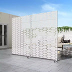 Pantallas y paneles de privacidad MAYEERTY con soporte blanco para exteriores, balcón, patio, jardín, separador de ambientes
