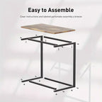 2 mesitas de sofá tipo C, mesa auxiliar vintage para sofá, mesa auxiliar para café, aperitivos, laptop, sala de estar, mesita de TV