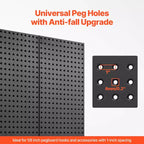 Paneles de tablero perforado de metal VEVOR, tablero perforado de 61 x 30,5 cm, 2 paneles, organizador de pared de tablero perforado de acero resistente, negro