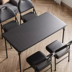 COZONY Mesa Plegable 47, Mesa de Juegos Portátil de Alta Resistencia con Tablero de Cuero Sintético y Patas Metálicas, Sin Ensamblaje, Uso Interior y Exterior, Solo Mesa
