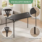 COZONY Mesa Plegable 47, Mesa de Juegos Portátil de Alta Resistencia con Tablero de Cuero Sintético y Patas Metálicas, Sin Ensamblaje, Uso Interior y Exterior, Solo Mesa