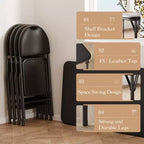 COZONY Mesa Plegable 47, Mesa de Juegos Portátil de Alta Resistencia con Tablero de Cuero Sintético y Patas Metálicas, Sin Ensamblaje, Uso Interior y Exterior, Solo Mesa
