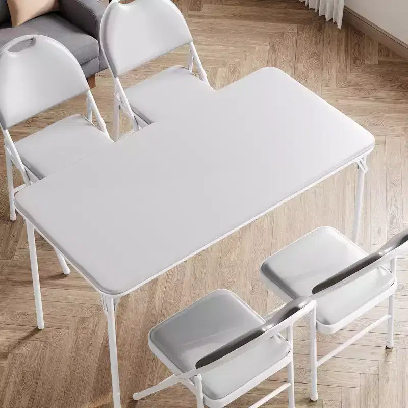 COZONY Mesa Plegable 47, Mesa de Juegos Portátil de Alta Resistencia con Tablero de Cuero Sintético y Patas Metálicas, Sin Ensamblaje, Uso Interior y Exterior, Solo Mesa