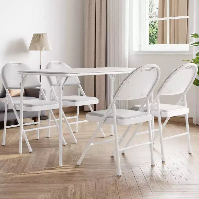 COZONY Mesa Plegable 47, Mesa de Juegos Portátil de Alta Resistencia con Tablero de Cuero Sintético y Patas Metálicas, Sin Ensamblaje, Uso Interior y Exterior, Solo Mesa