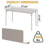 COZONY Mesa Plegable 47, Mesa de Juegos Portátil de Alta Resistencia con Tablero de Cuero Sintético y Patas Metálicas, Sin Ensamblaje, Uso Interior y Exterior, Solo Mesa