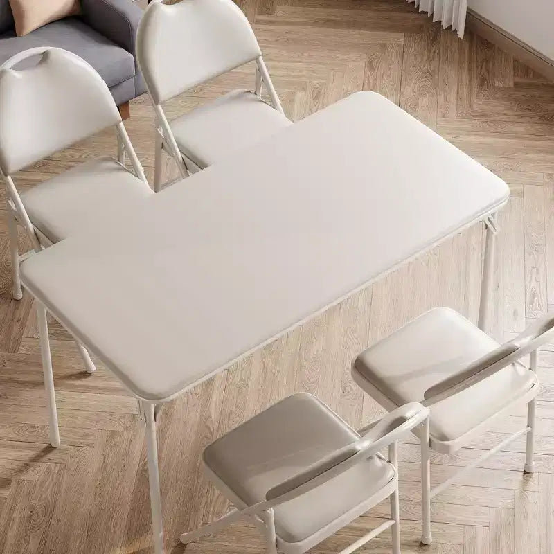 COZONY Mesa Plegable 47, Mesa de Juegos Portátil de Alta Resistencia con Tablero de Cuero Sintético y Patas Metálicas, Sin Ensamblaje, Uso Interior y Exterior, Solo Mesa
