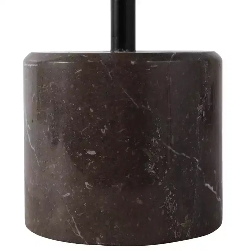 Mesa auxiliar con tablero redondo de mármol y base decorativa - Elemento decorativo moderno para espacios pequeños, decoración de habitaciones y decoración del hogar - 21, Negro y Marrón