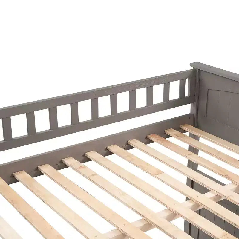 Litera matrimonial con nido, litera de madera de tamaño matrimonial para niños y adolescentes