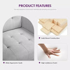 Sofá de 3 plazas TYBOATLE, sofá moderno tapizado en lino, juego de 2 piezas (sofá biplaza y sillón) con asientos profundos para sala de estar, gris claro