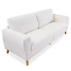 Sofá moderno de 84 pulgadas, sofá grande de 3 plazas con reposabrazos aerodinámicos, sofá de dos plazas de bouclé con patas de madera, sofá cómodo para sala de estar, apartamento, salón