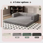 Sofá Cama Convertible, Sofá Cama de Pana con Esponja de Alta Densidad, Sofá Cama Modular para Sala de Estar, Salón o Estudio