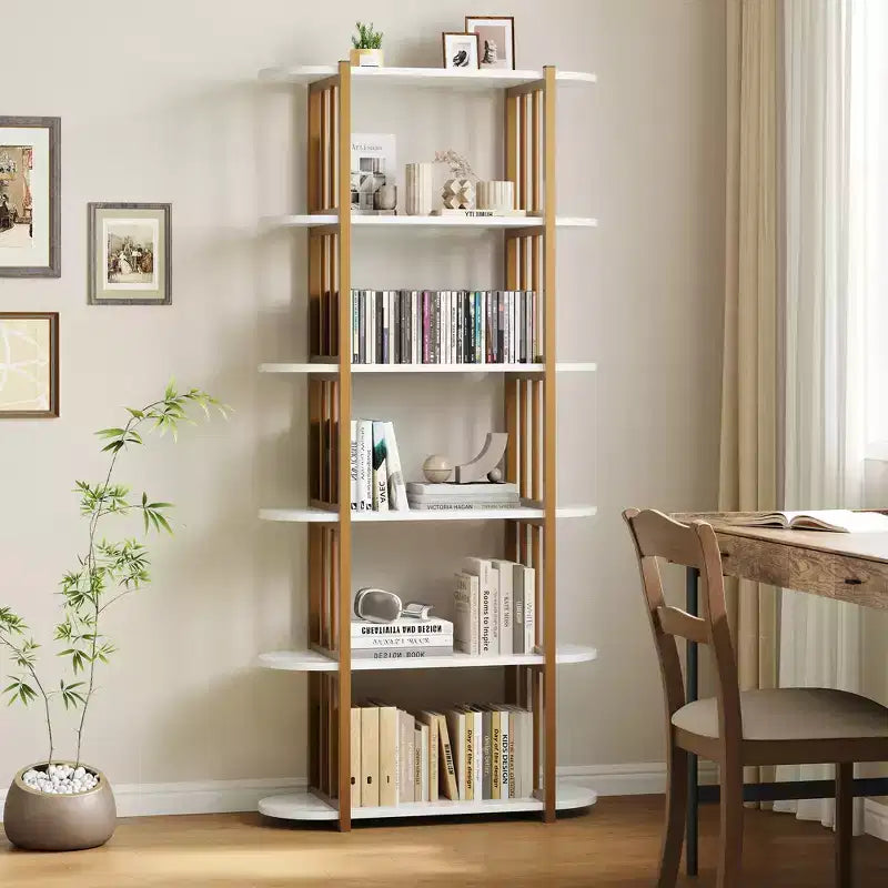 Estantería industrial de 6 niveles - Librero de 71 pulgadas de alto con estructura de metal y estantes de MDF, estantería de almacenamiento independiente para sala de estar, dormitorio, hogar