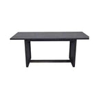 Mesa de comedor rectangular Homy Casa con base en X, estilo industrial de granja para comedor, madera negra