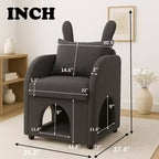 Sillón Okak Simple y Lindo con Orejas de Conejo y Escondite Incorporado para Gatos y Perros, Sillón Individual para Mascotas Ideal para Dormitorio, Sala de Estar