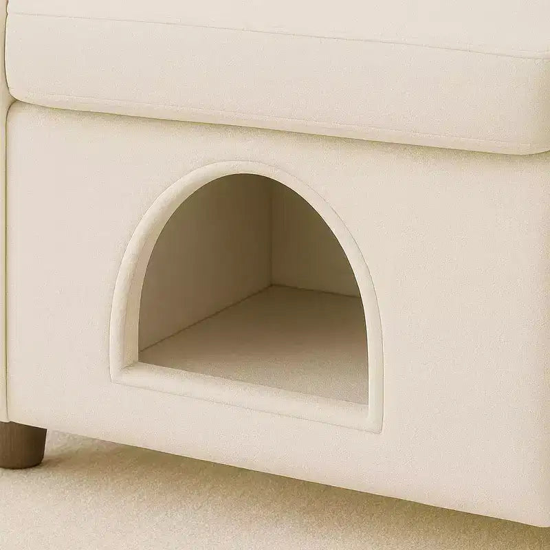 Sillón Okak Simple y Lindo con Orejas de Conejo y Escondite Incorporado para Gatos y Perros, Sillón Individual para Mascotas Ideal para Dormitorio, Sala de Estar