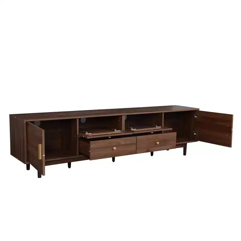 Mueble para TV para televisores de hasta 85 pulgadas, consola de TV rústica, mueble de TV con cajones, marrón - ModernLuxe