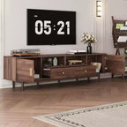 Mueble para TV para televisores de hasta 85 pulgadas, consola de TV rústica, mueble de TV con cajones, marrón - ModernLuxe