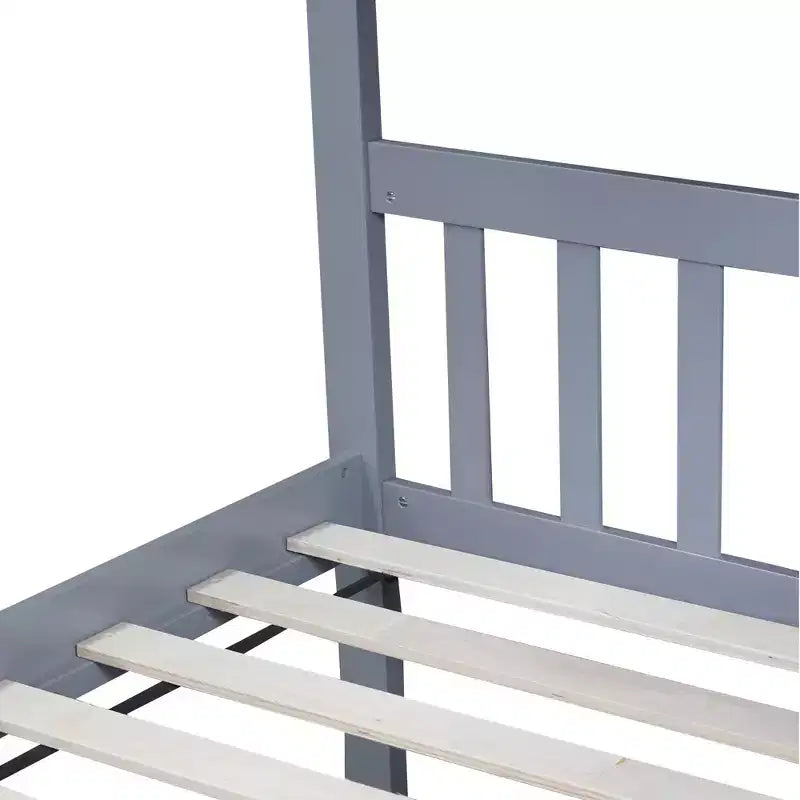Litera Okak de 77.3 pulgadas, doble sobre doble, con 2 cajones de almacenamiento, marco de cama multifunción convertible en 2 camas individuales para dormitorio, habitación infantil, gris