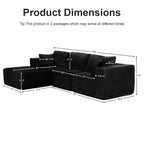 Dovelina Sofá Seccional Modular de Pana con 3 Asientos, Sofá Moderno y Cómodo Tapizado en Forma de L con Almohadas Suaves
