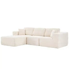 Dovelina Sofá Seccional Modular de Pana con 3 Asientos, Sofá Moderno y Cómodo Tapizado en Forma de L con Almohadas Suaves