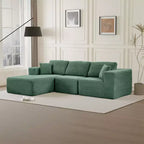 Dovelina Sofá Seccional Modular de Pana con 3 Asientos, Sofá Moderno y Cómodo Tapizado en Forma de L con Almohadas Suaves