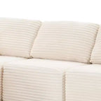 Dovelina Sofá Seccional Modular de Pana con 3 Asientos, Sofá Moderno y Cómodo Tapizado en Forma de L con Almohadas Suaves