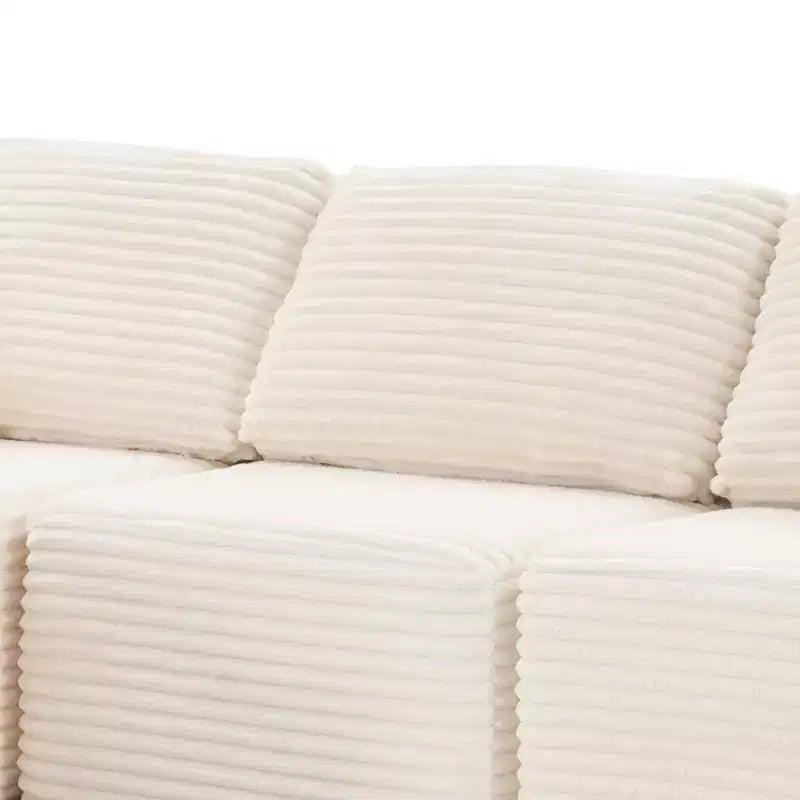 Dovelina Sofá Seccional Modular de Pana con 3 Asientos, Sofá Moderno y Cómodo Tapizado en Forma de L con Almohadas Suaves