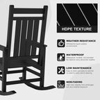 Mecedoras grandes de HDPE para exteriores, mecedoras resistentes para patio para todo tipo de clima, mecedoras duraderas para porche, patio delantero, terraza, jardín