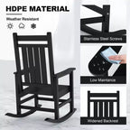 Mecedoras grandes de HDPE para exteriores, mecedoras resistentes para patio para todo tipo de clima, mecedoras duraderas para porche, patio delantero, terraza, jardín