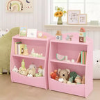 Estantería infantil - Organizador de almacenamiento de libros, Armario de almacenamiento de juguetes de doble capa para niños con compartimentos abiertos para dormitorio, habitación infantil, sala de juegos