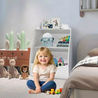Estantería infantil - Organizador de almacenamiento de libros, Armario de almacenamiento de juguetes de doble capa para niños con compartimentos abiertos para dormitorio, habitación infantil, sala de juegos