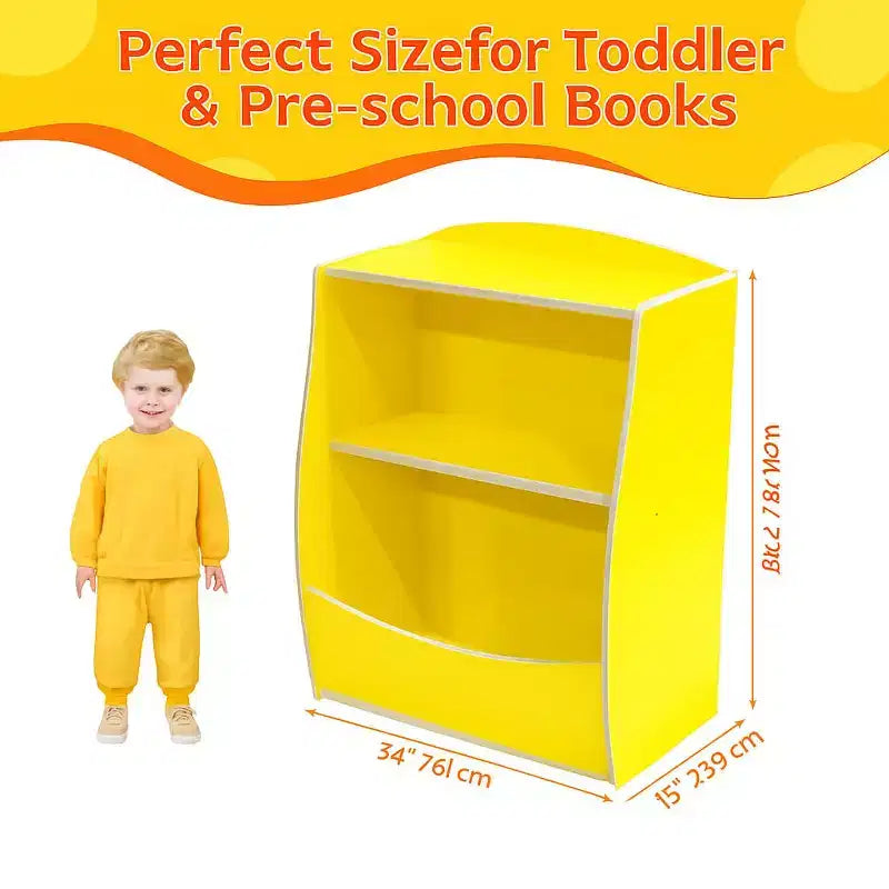 Estantería infantil - Organizador de almacenamiento de libros, Armario de almacenamiento de juguetes de doble capa para niños con compartimentos abiertos para dormitorio, habitación infantil, sala de juegos