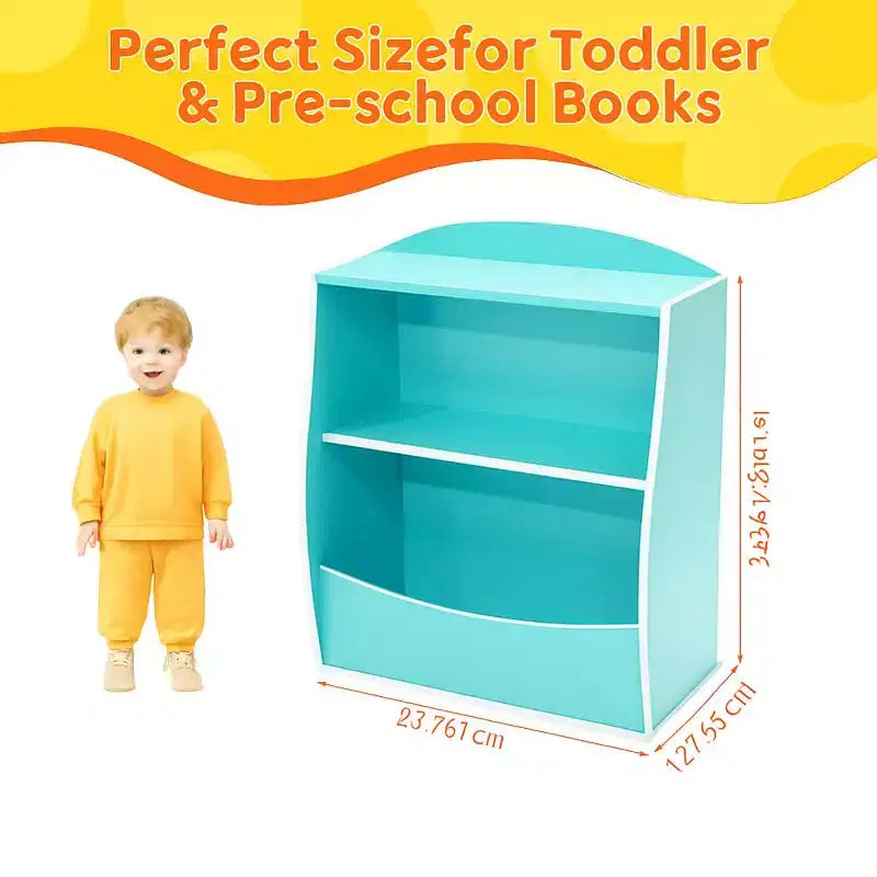 Estantería infantil - Organizador de almacenamiento de libros, Armario de almacenamiento de juguetes de doble capa para niños con compartimentos abiertos para dormitorio, habitación infantil, sala de juegos