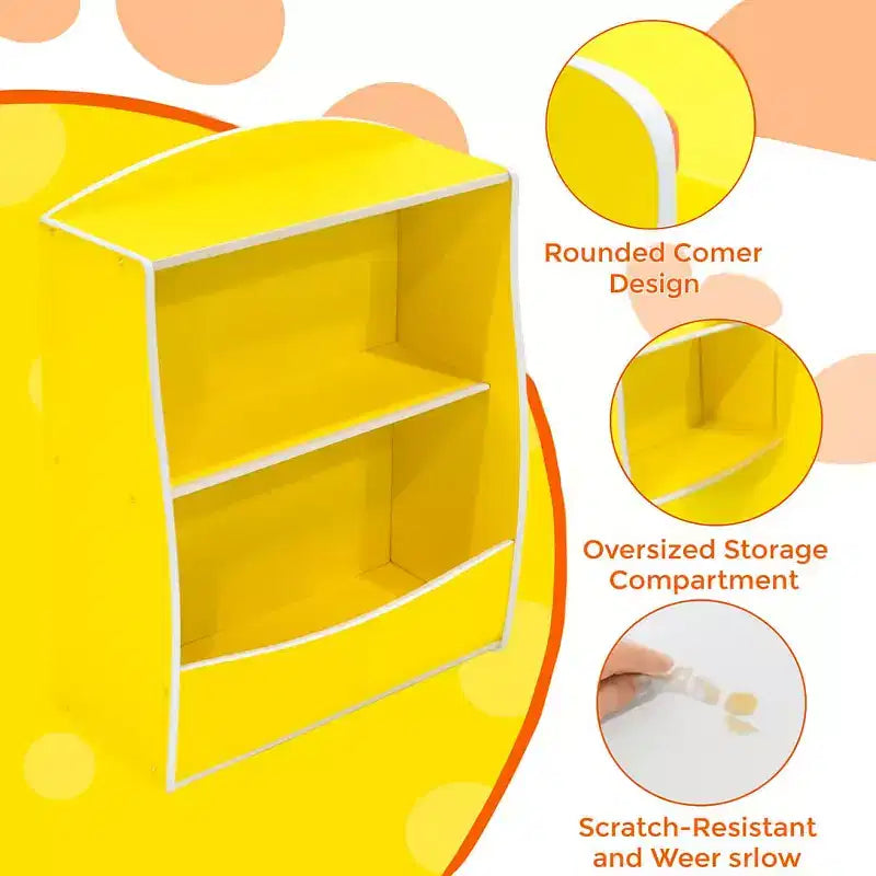 Estantería infantil - Organizador de almacenamiento de libros, Armario de almacenamiento de juguetes de doble capa para niños con compartimentos abiertos para dormitorio, habitación infantil, sala de juegos