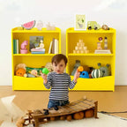 Estantería infantil - Organizador de almacenamiento de libros, Armario de almacenamiento de juguetes de doble capa para niños con compartimentos abiertos para dormitorio, habitación infantil, sala de juegos