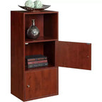 Armarios utilitarios de madera de cerezo HomeStock de 48 pulgadas de alto y 24 pulgadas de ancho con 2 puertas y 2 estantes