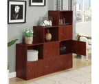 Armarios utilitarios de madera de cerezo HomeStock de 48 pulgadas de alto y 24 pulgadas de ancho con 2 puertas y 2 estantes