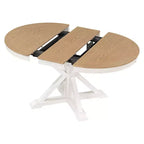 Mesa de comedor extensible retro Okak de 54 pulgadas, mesa plegable con hoja de 12 pulgadas, mesa redonda para comedor, sala de estar, cocina