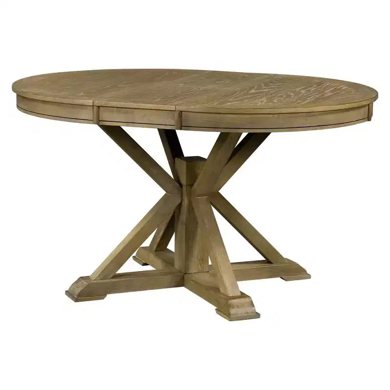 Mesa de comedor extensible retro Okak de 54 pulgadas, mesa plegable con hoja de 12 pulgadas, mesa redonda para comedor, sala de estar, cocina