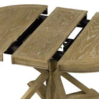 Mesa de comedor extensible retro Okak de 54 pulgadas, mesa plegable con hoja de 12 pulgadas, mesa redonda para comedor, sala de estar, cocina