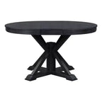 Mesa de comedor extensible retro Okak de 54 pulgadas, mesa plegable con hoja de 12 pulgadas, mesa redonda para comedor, sala de estar, cocina